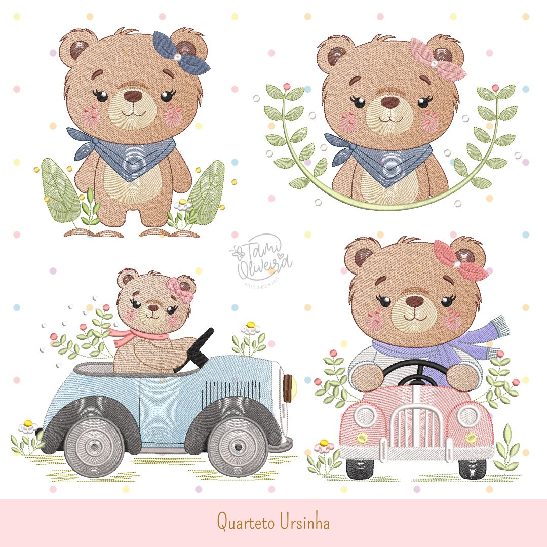 Matrizes de Bordado - Quarteto Ursinhas