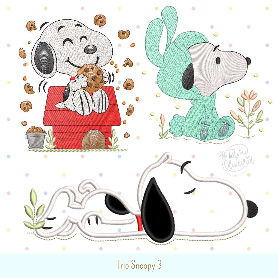Matrizes de Bordados - Trio Snoopy 3