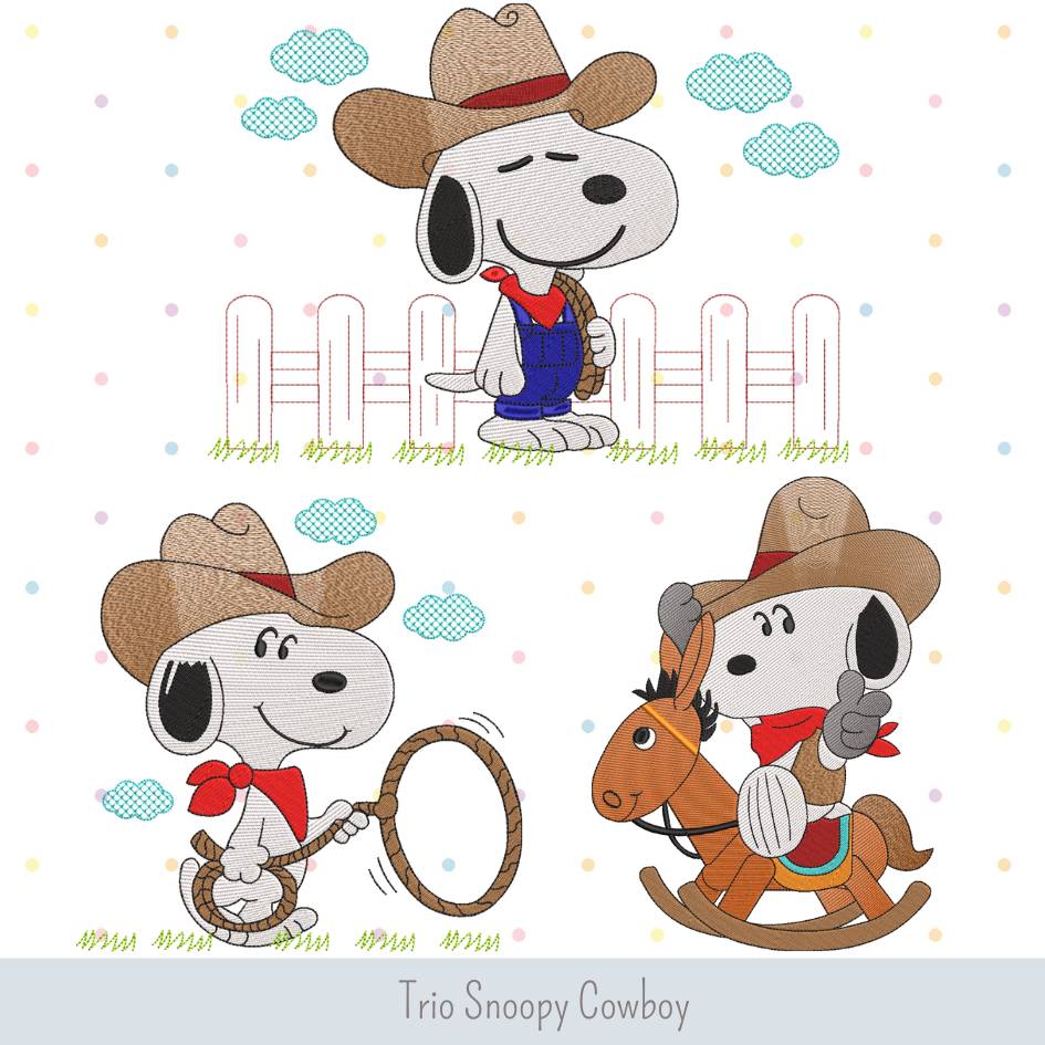 Matrizes de Bordado - Trio Snoopy 2