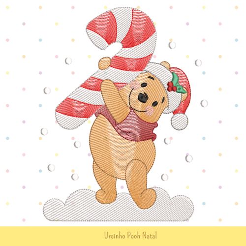 Matriz de Bordado - Ursinho Pooh Natal
