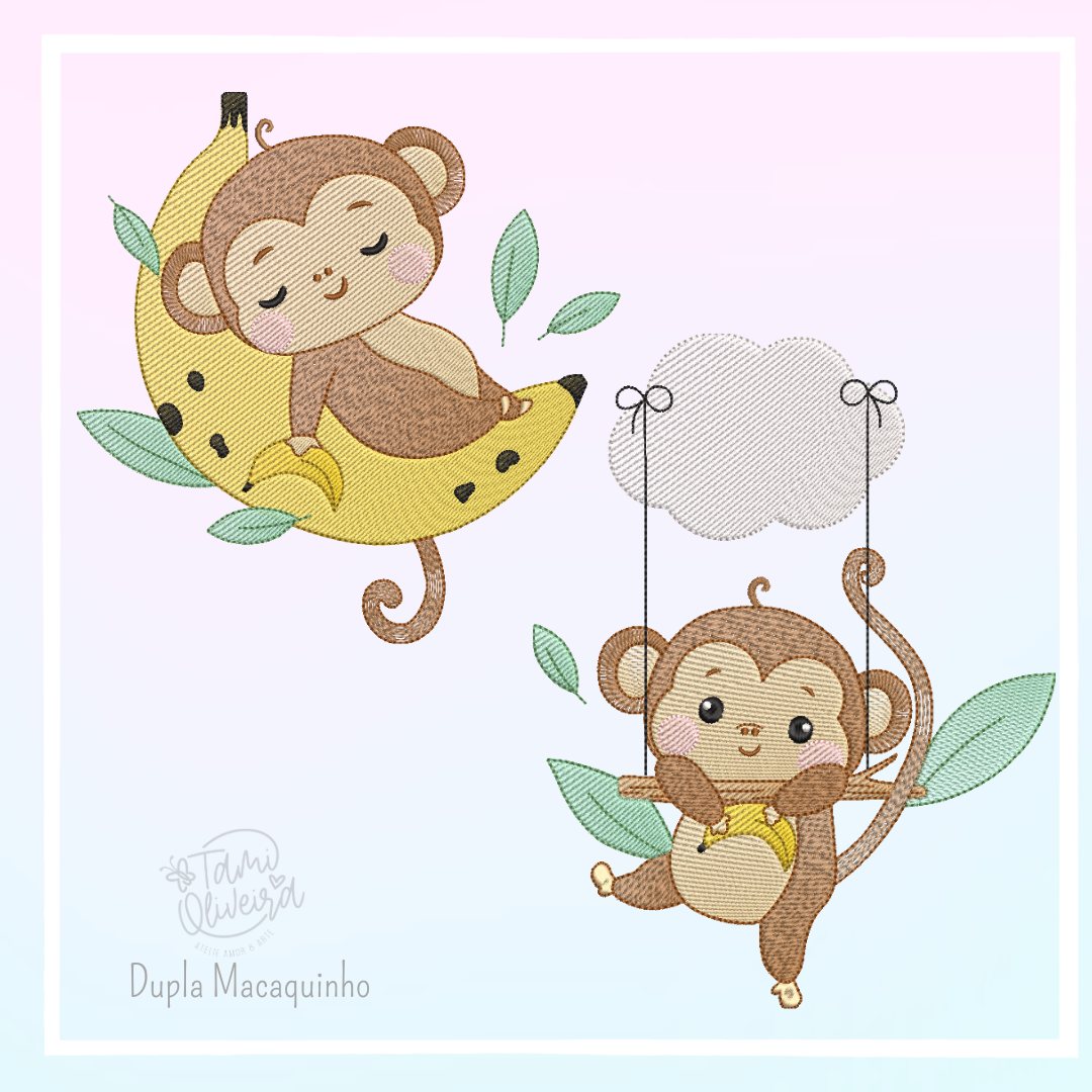 Matrizes de Bordado - Dupla macaquinho