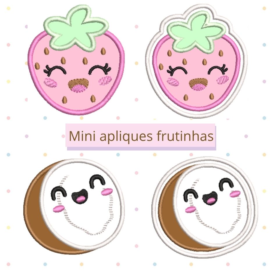Matrizes de Bordados - Mini aplique Frutinhas