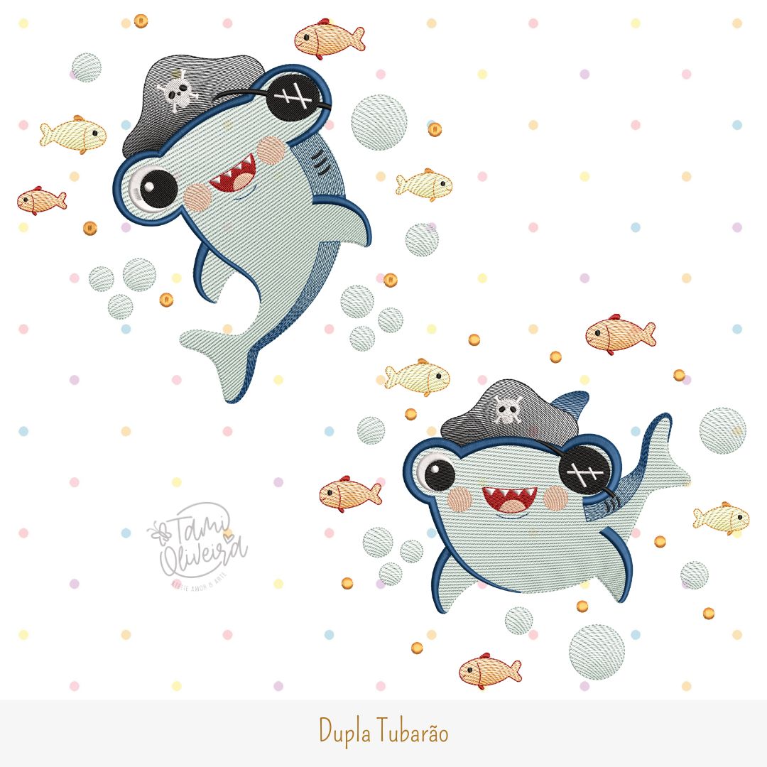 Matrizes de Bordados - Dupla Tubarão