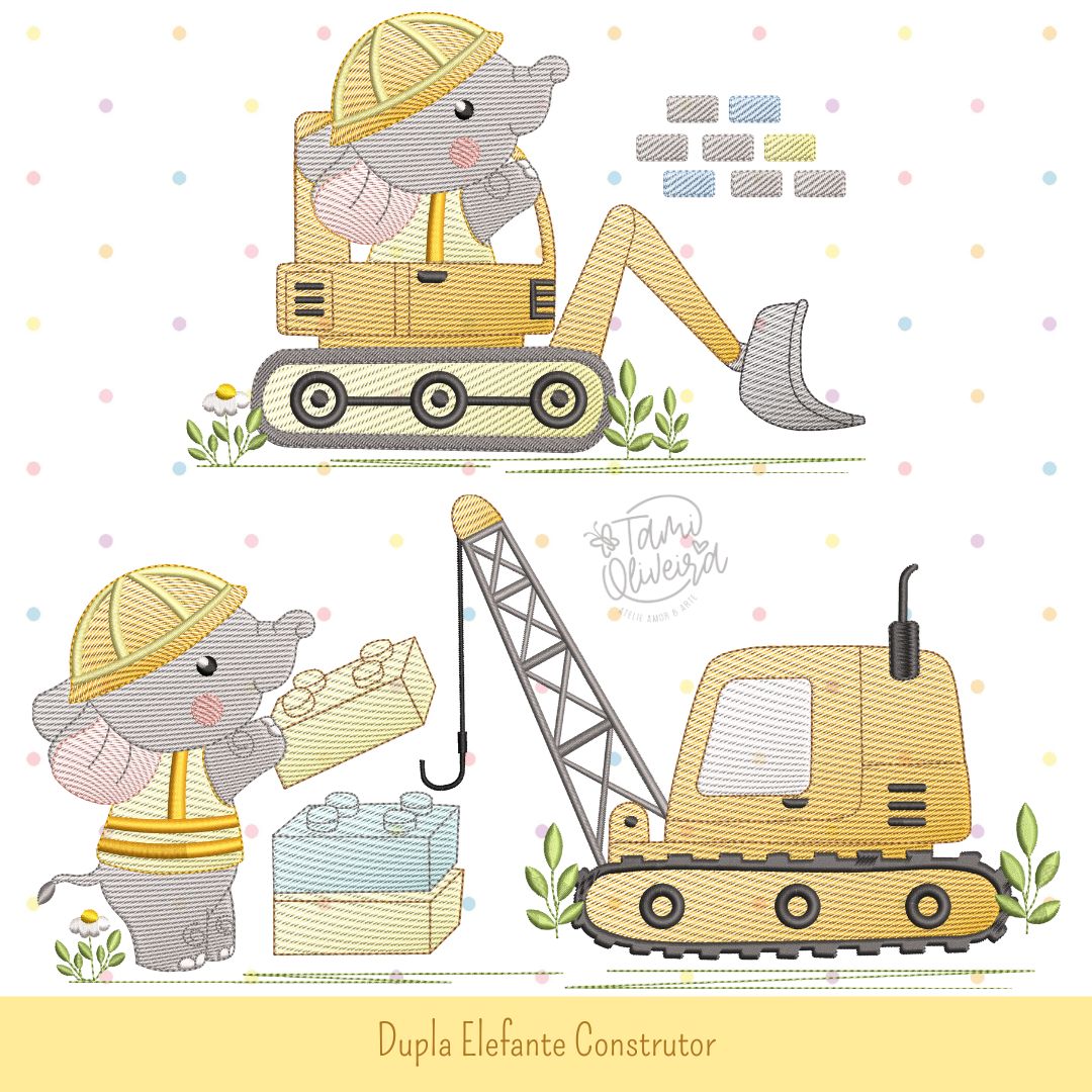 Matrizes de Bordados - Dupla Elefante Construtor