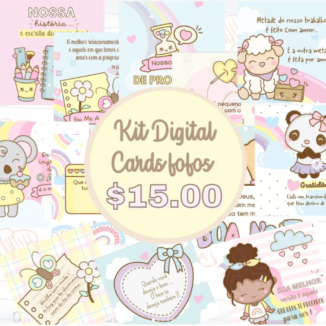 Kit Digital - Cards Fofos