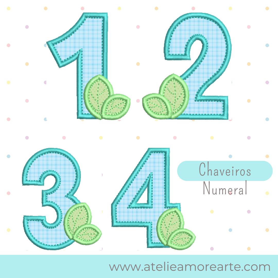 Matrizes de Bordado - Numeral Folhas