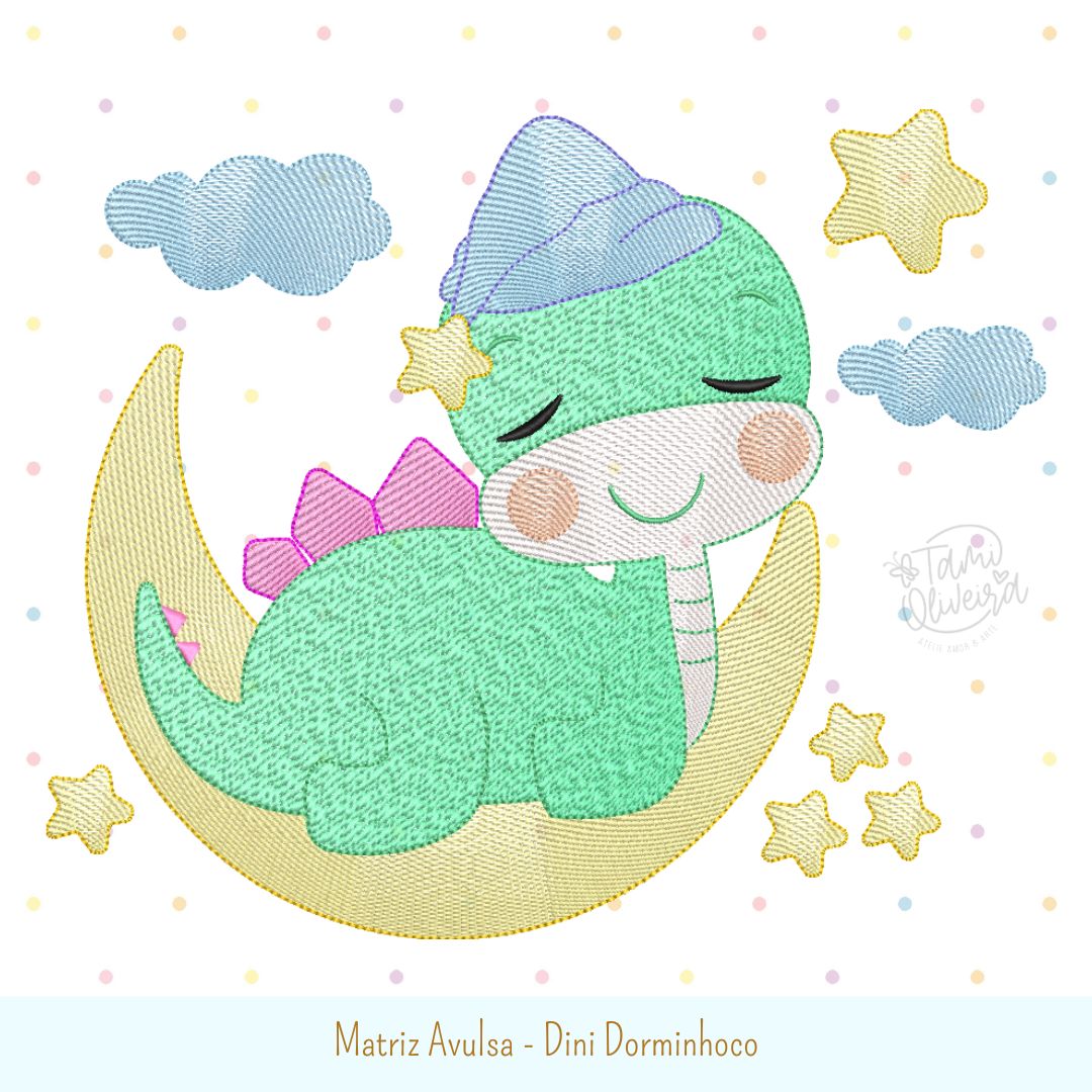 Matriz de Bordado - Dino Dorminhoco