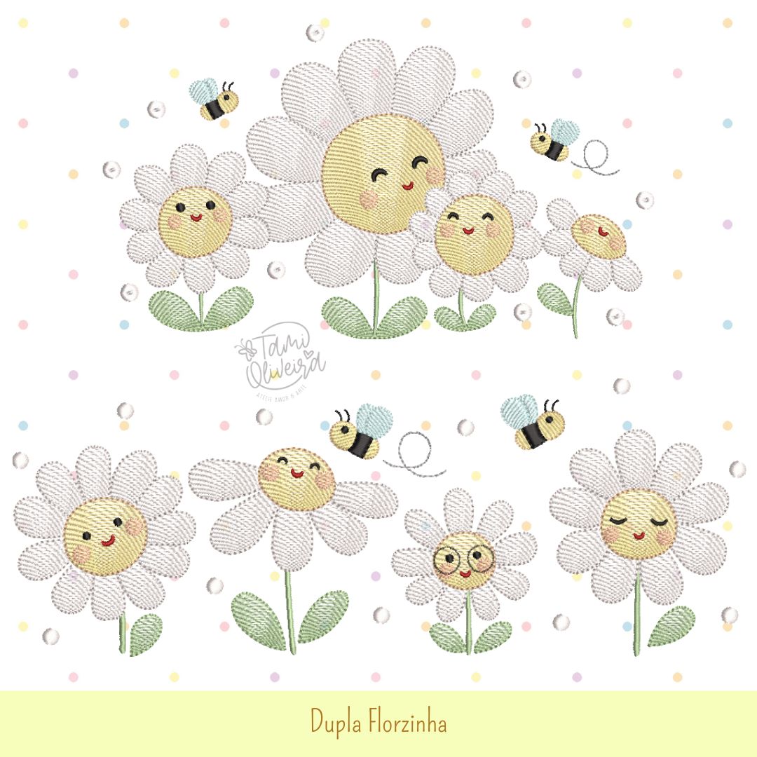 Matrizes de Bordado - Dupla Margaridas