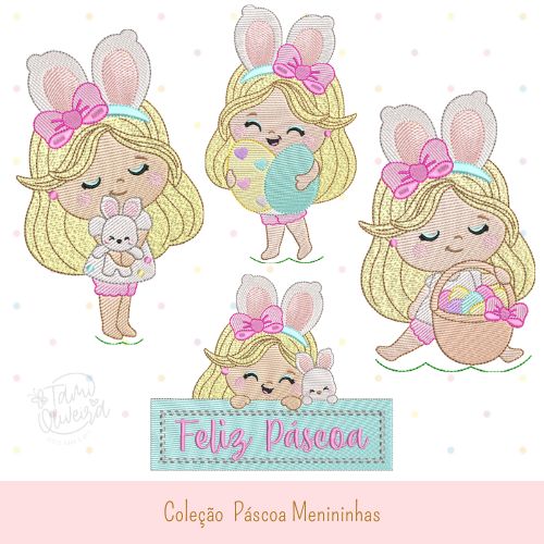 Matrizes de bordado - Coleção Páscoa Menininhas