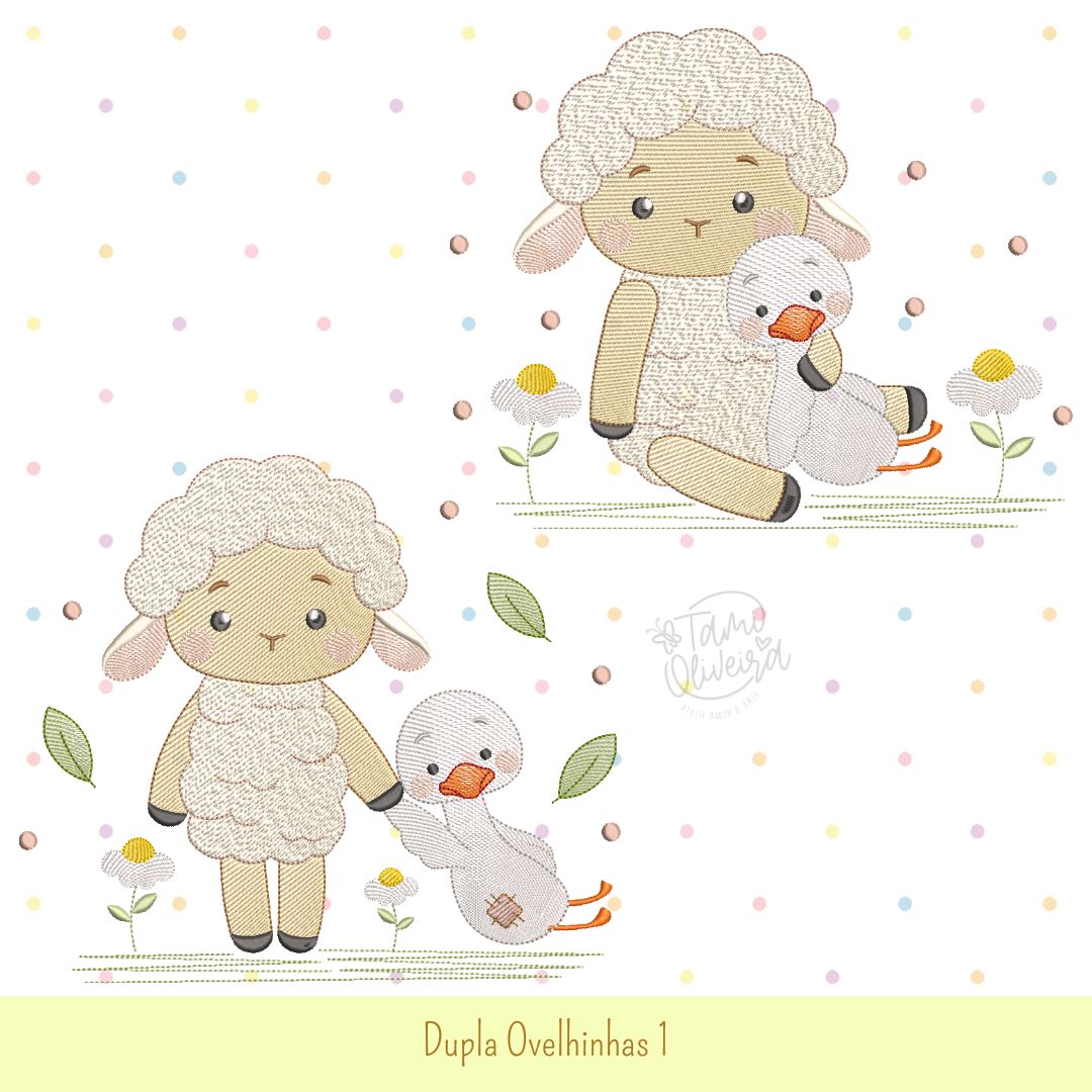 Matrizes de Bordado - Dupla Ovelhinha 1
