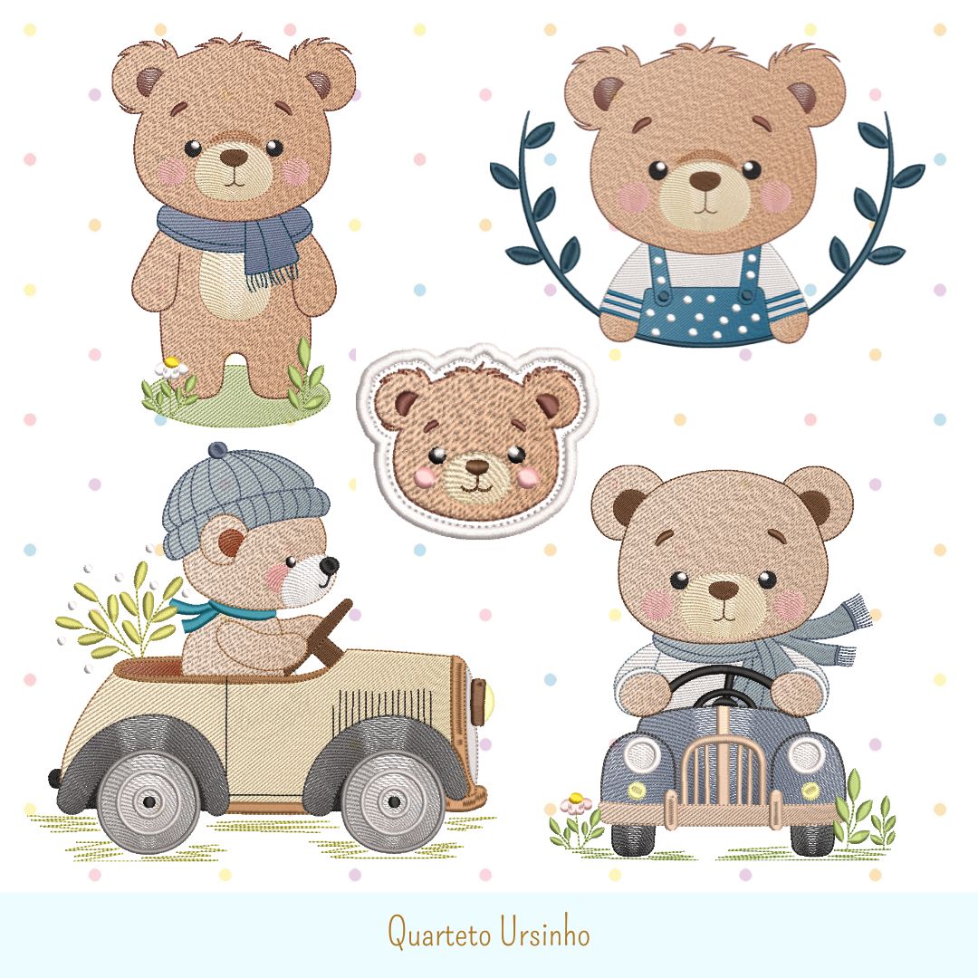 Matrizes de Bordado - Quarteto Ursinhos