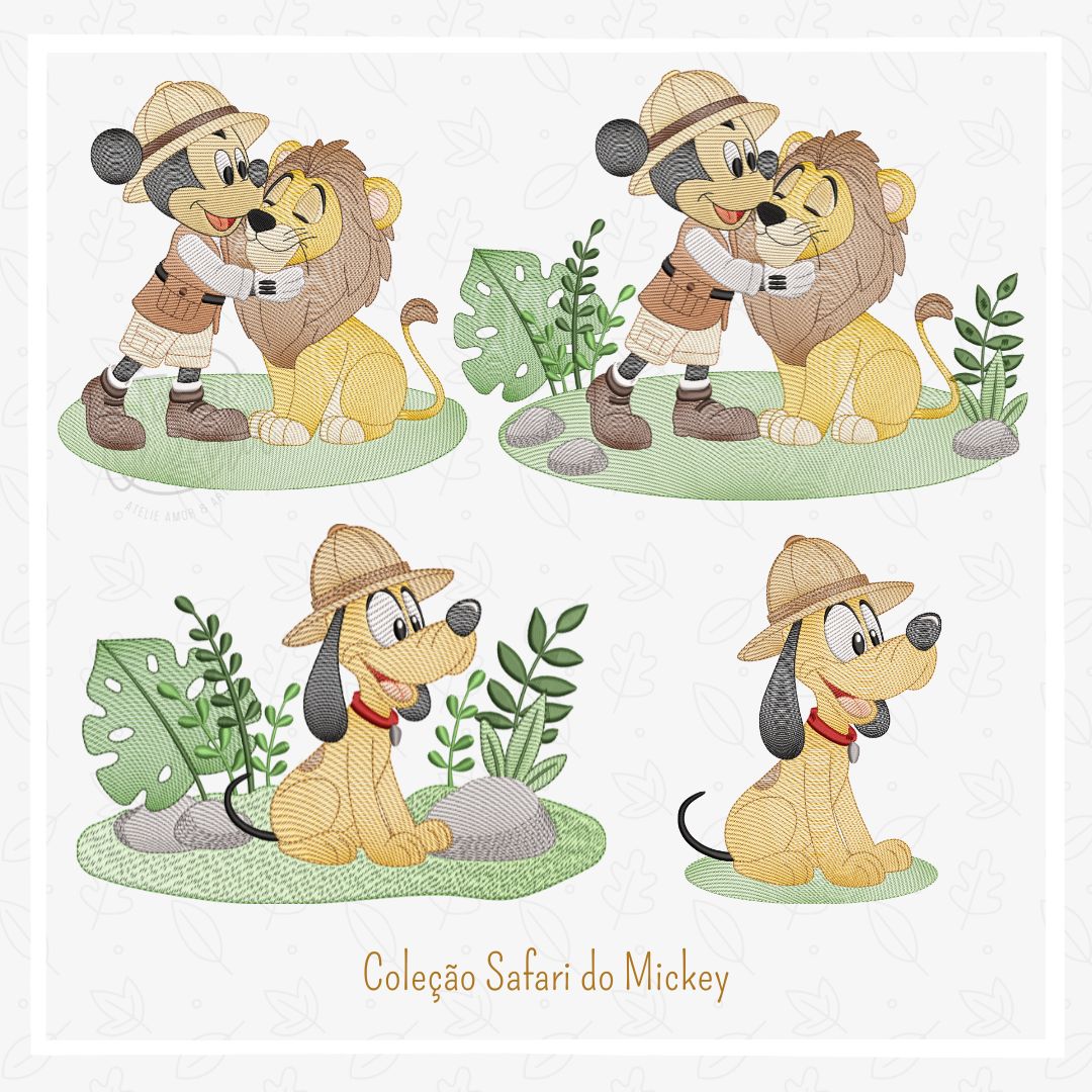 Matrizes de Bordados - Coleção Safari do Mickey
