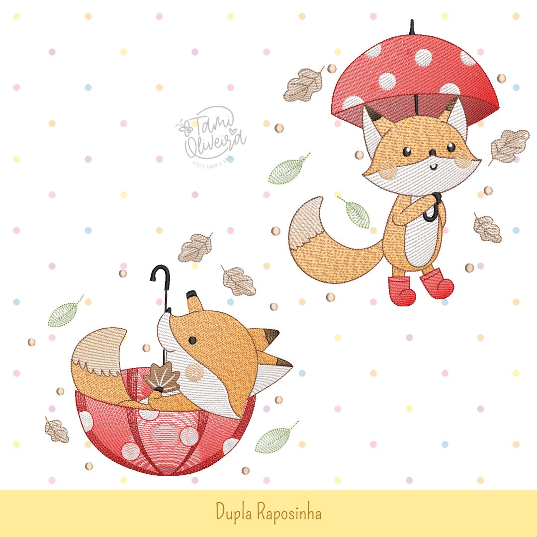 Matrizes de Bordado - Dupla Raposinhas