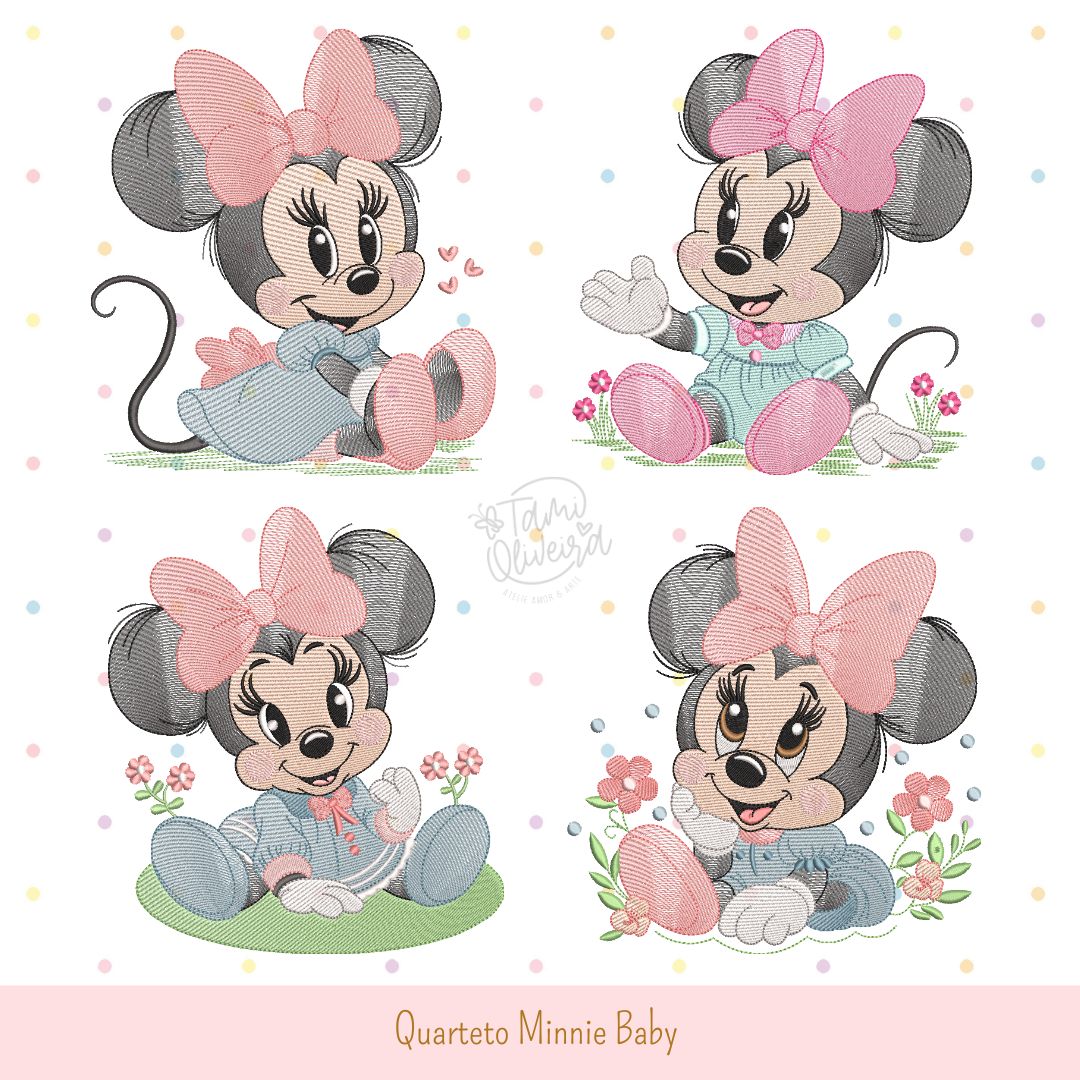 Matrizes de Bordado - Quarteto Minnie Baby