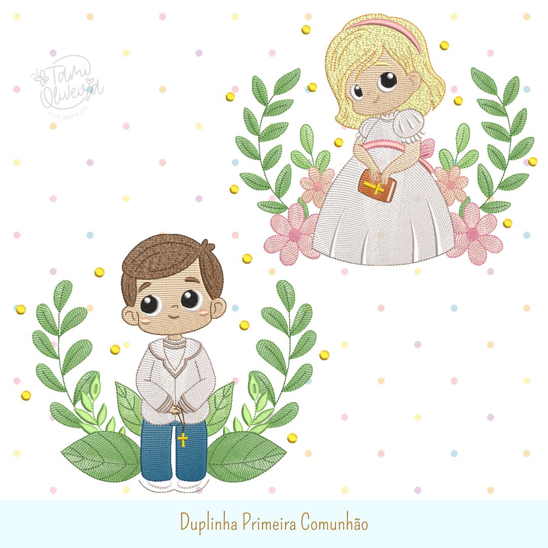 Matrizes de Bordado - Dupla Primeira Comunhão