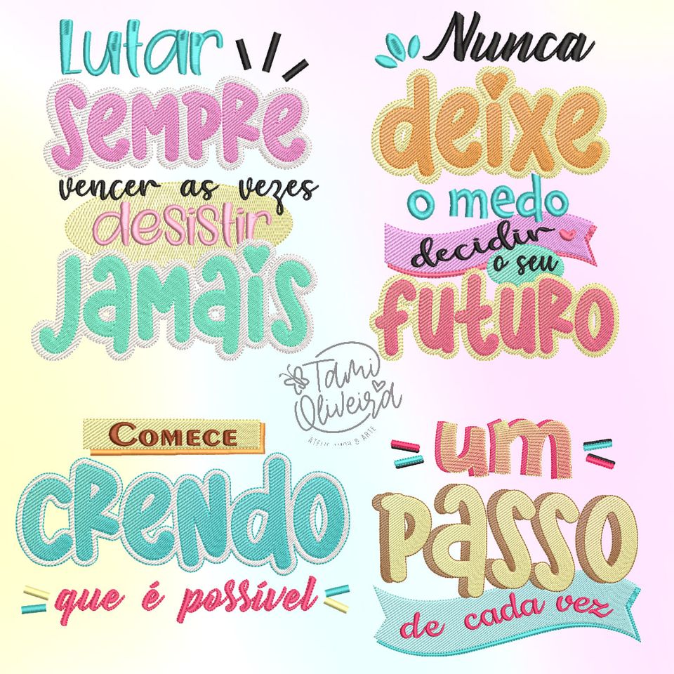 Matrizes de bordado - Coleção Frases 1