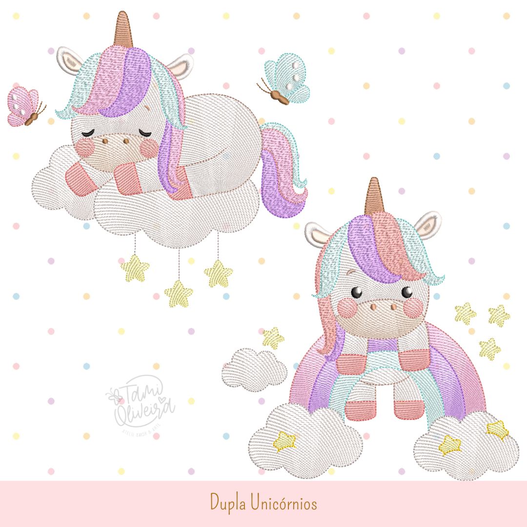 Matrizes de Bordados - Dupla Unicórnio