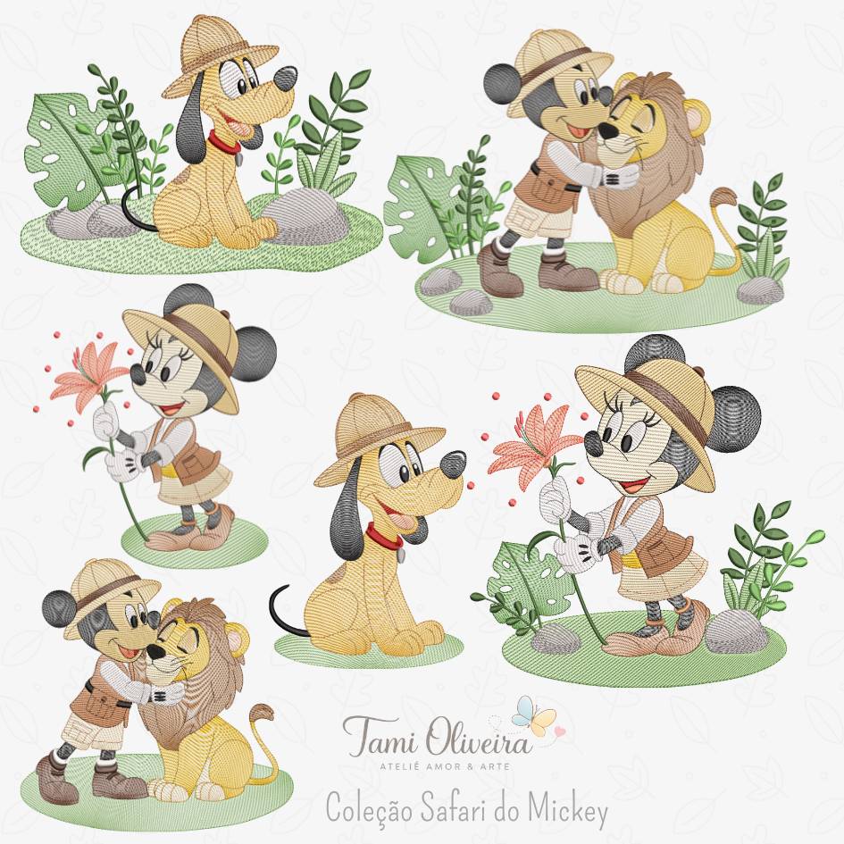 Matrizes de Bordados - Coleção Safari do Mickey