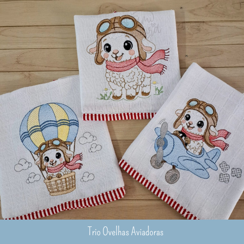 Matrizes de Bordado - Ovelhinhas Aviadoras