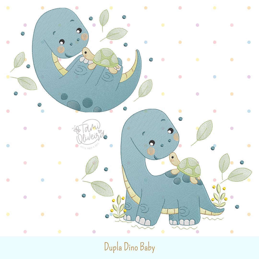 Matrizes de Bordados - Dupla Dinos