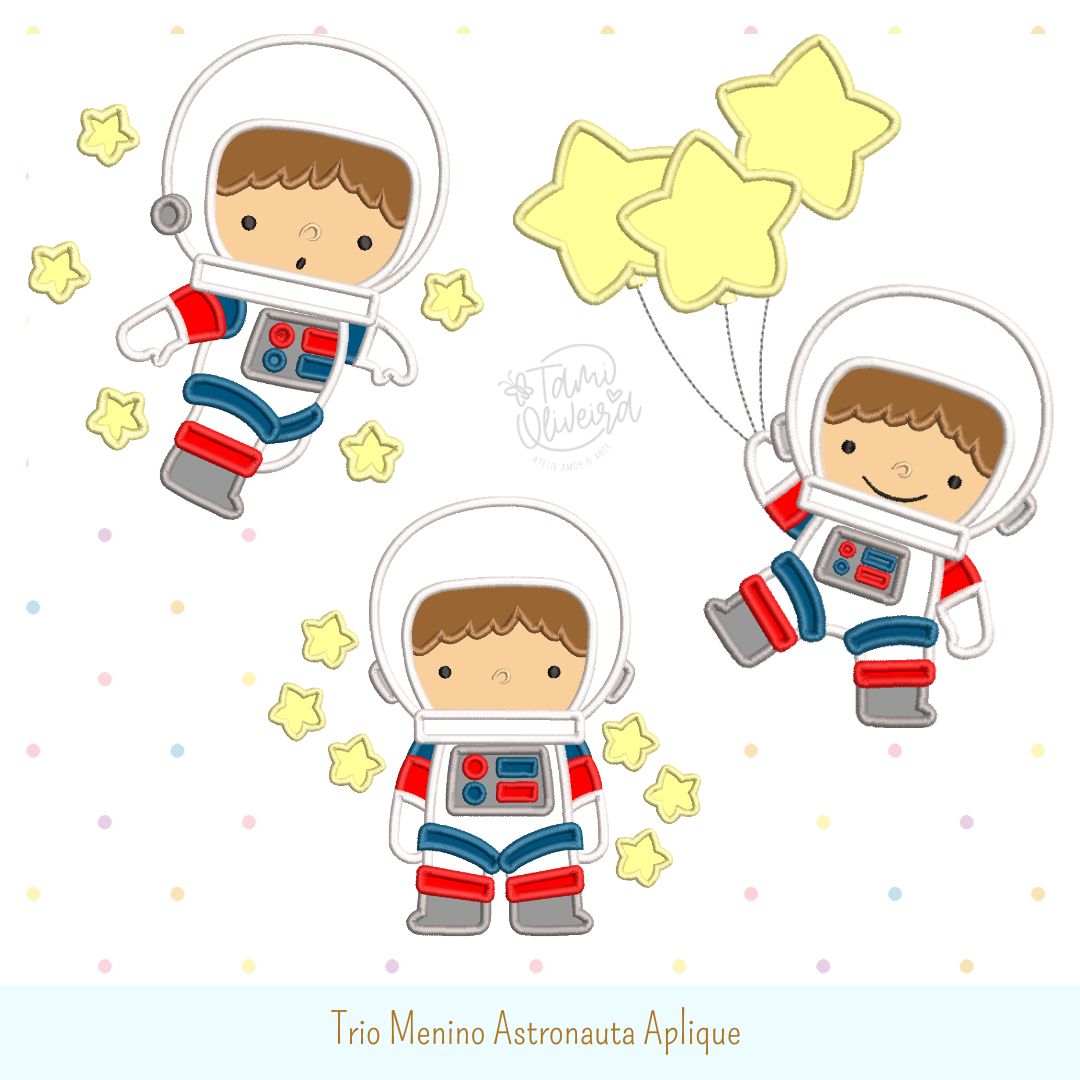 Matrizes de Bordado - Trio Menino Astronauta