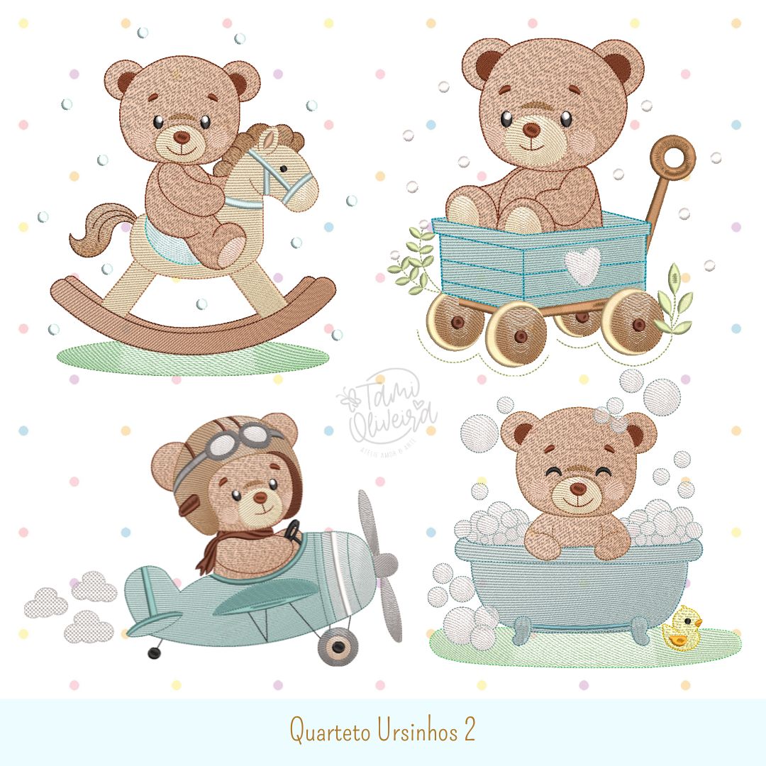Matrizes de Bordados - Quarteto Ursinho 2