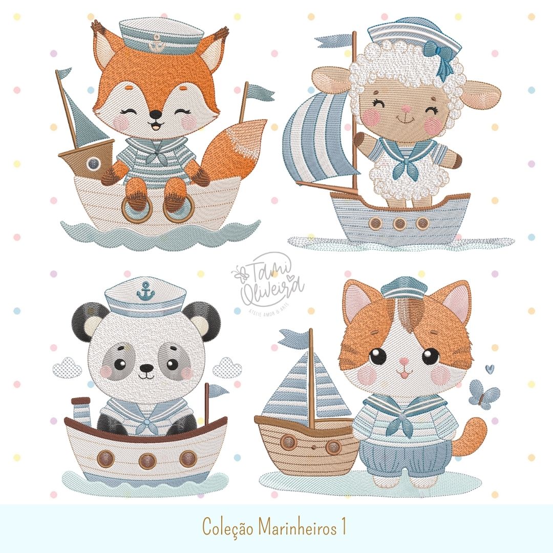 Matrizes de Bordados - Coleção Marinheiros Parte 1