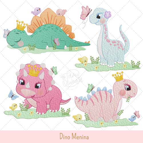 Matrizes de Bordados - Quarteto Dino Menina