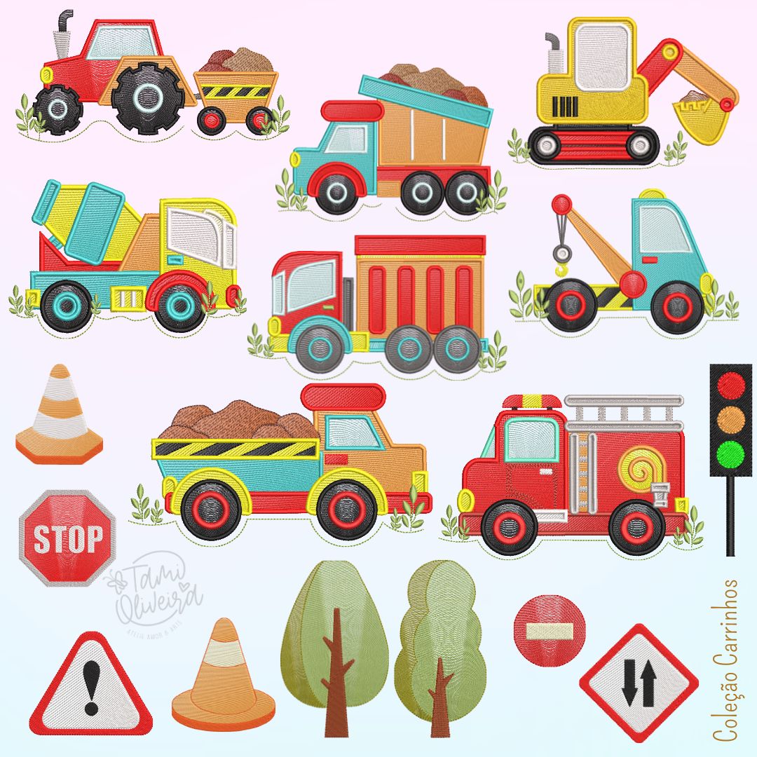 Matrizes de Bordados - Coleção Carrinhos